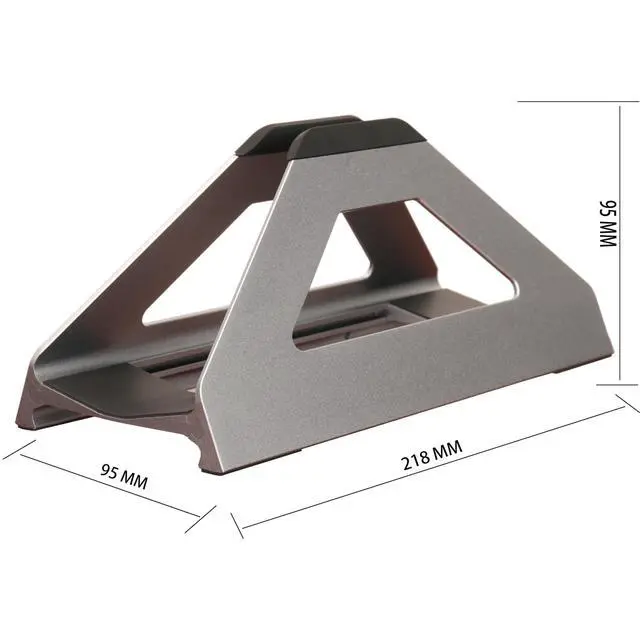Alt view image 3 of 6 - Vertical Laptop Stand, Space Saving Holder for MacBook with Tool-Free Width Adjustment, Pretty Anodized Aluminum for Desk, Universal Fit for 10-17" Laptop