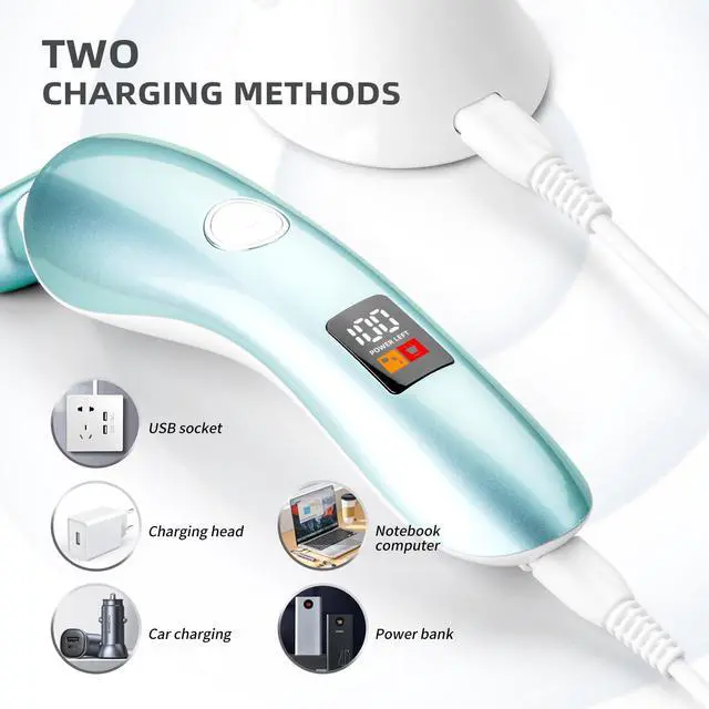 Alt view image 5 of 7 - Electric Razors for Women, Bikini Trimmer Wet & Dry Use, Painless Pubic Hair Trimmer, Rechargeable Electric Shaver for Legs, Face, Pubic Hair, Underarms with Detachable Head, Blue