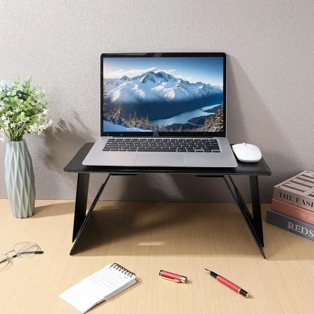 Alt view image 3 of 7 - Portable Laptop Stand Foldable Laptop Desk for Bed and Couch, Adjustable Holder with Anti-Slip Design, Lightweight and Durable for Students & Professionals