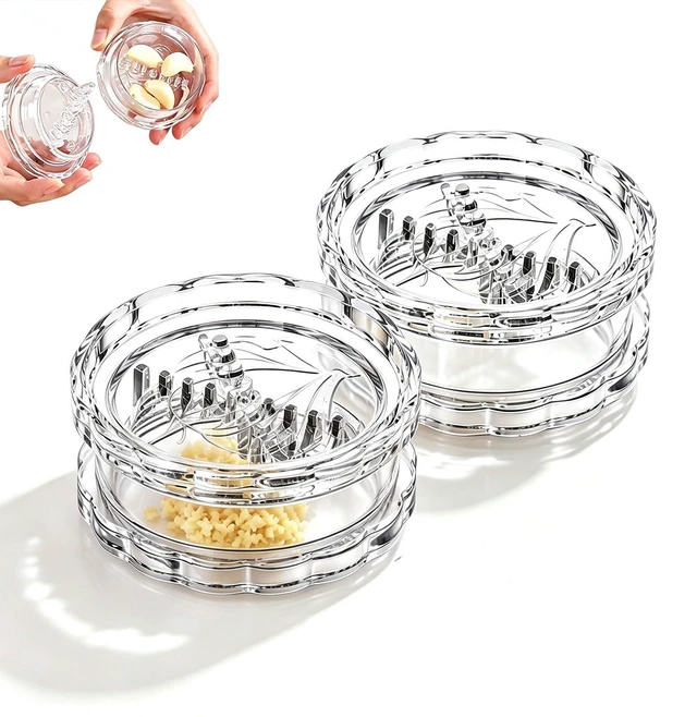 Main image of Clear Manual Garlic Twister Mincer, Crusher & Grinder for Ginger, Herbs