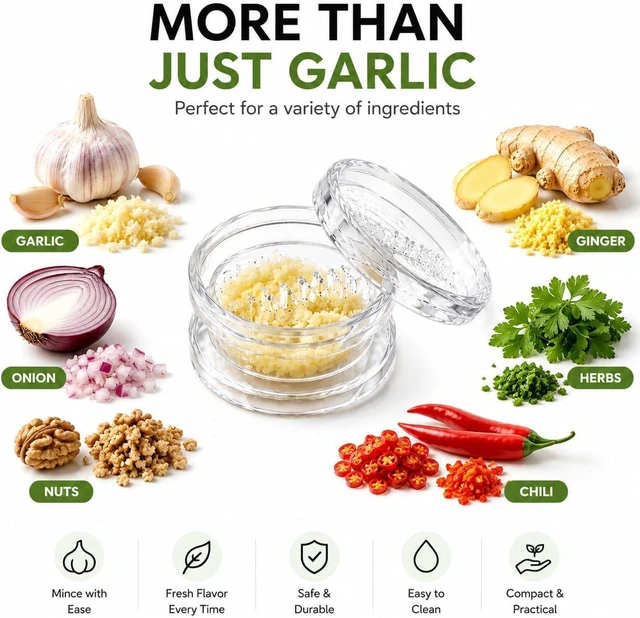 Alt view image 6 of 7 - Clear Manual Garlic Twister Mincer, Crusher & Grinder for Ginger, Herbs