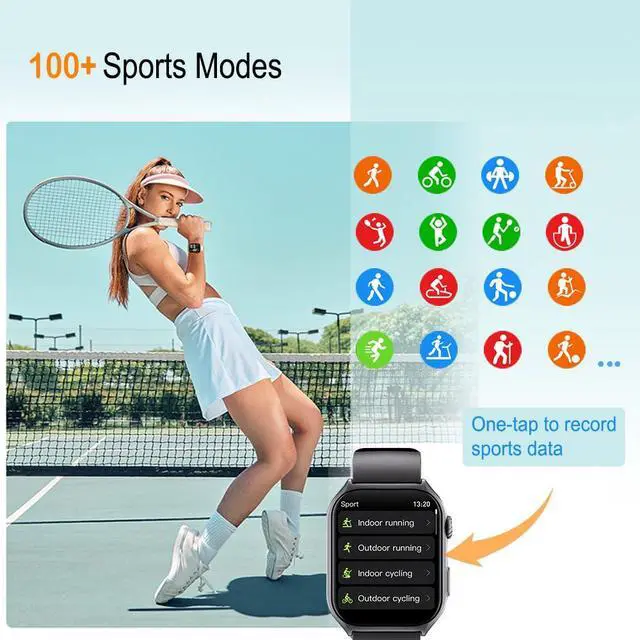 Alt view image 3 of 6 - Fitness Tracker Smart Watch (Answer/Make Call) with Heart Rate Monitor/Step Counter/Calories, Activity Tracker Sleep Monitor, IP68, Health Tracker Pedometer Stopwatch for Man Women