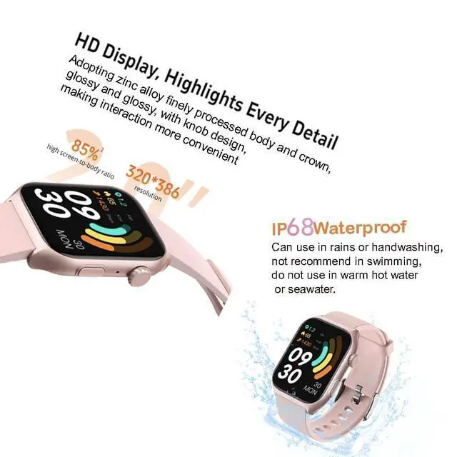 Alt view image 6 of 6 - Fitness Tracker Smart Watch (Answer/Make Call) with Heart Rate Monitor/Step Counter/Calories, Activity Tracker Sleep Monitor, IP68, Health Tracker Pedometer Stopwatch for Man Women