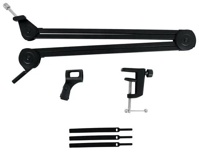 Alt view image 7 of 7 - Microphone Boom Arm Studio Podcast USB Mic Stand+Desk Clamp (30")