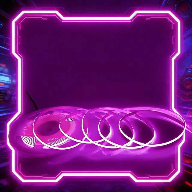 Alt view image 7 of 7 - Ultra Thin 3mm 5v USB Cob Led Light Strip Gaming Desk Pc Setup Mood Lighting(Purple, 2ft)