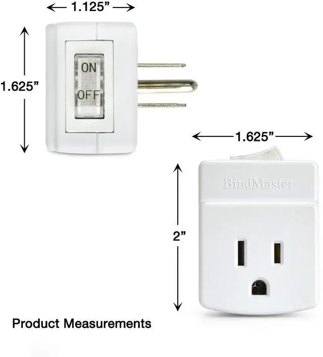 Alt view image 2 of 5 - 3 Prong Grounded Single Port Power Adapter with Indicator On/Off Switch (1 Pack)