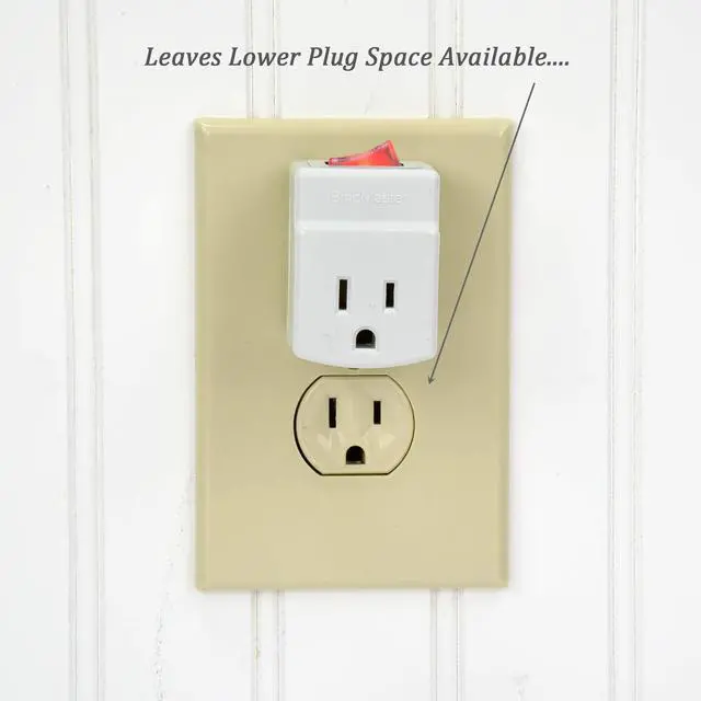 Alt view image 5 of 5 - 3 Prong Grounded Single Port Power Adapter with Indicator On/Off Switch (1 Pack)