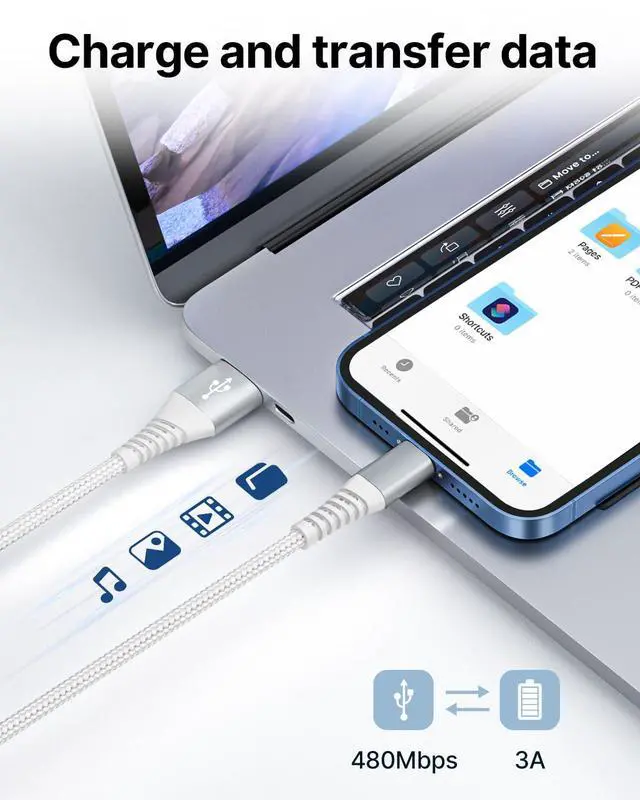 Alt view image 5 of 7 - Long iPhone Charger Cords 10ft 2Pack MFi Certified USB A to Lightning Cable Fast Charging Nylon Braided Long iPhone Cable for iPhone 14 13 12 11 XR XS X 8 7Plus 6