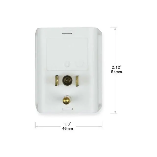 Alt view image 4 of 5 - Grounded Single Port Power Adapter with On/Off Switch, 3-Prong Plug Outlet Switch, 15A Circuit Breaker, ETL Listed, 2 Pack