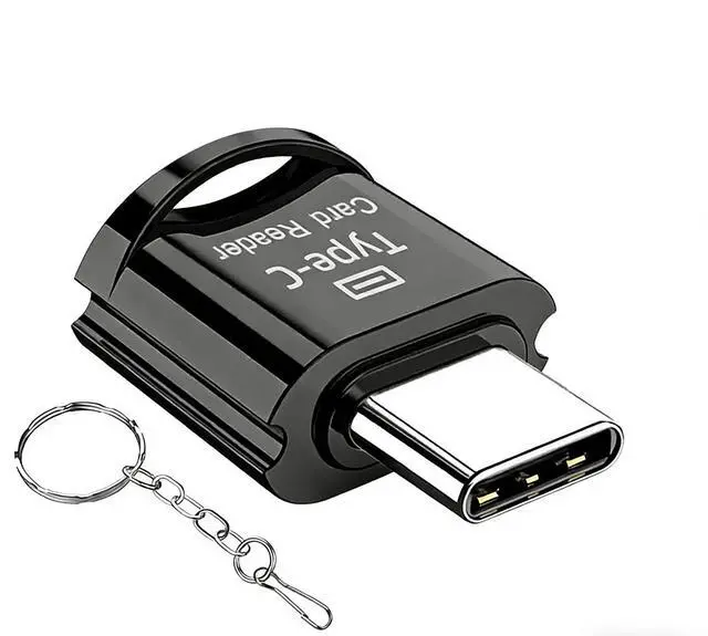 Main image of Type-C Card Reader, 2-in-1 USB C to TF/Micro SD Card Reader, High-Speed 480Mbps OTG Card Reader Adapter, Ultra-Thin Zinc Alloy Memory Card Reader for Android Phones, MacBook, PC, Camera