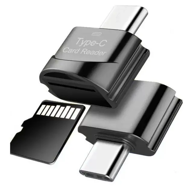 Alt view image 6 of 7 - Type-C Card Reader, 2-in-1 USB C to TF/Micro SD Card Reader, High-Speed 480Mbps OTG Card Reader Adapter, Ultra-Thin Zinc Alloy Memory Card Reader for Android Phones, MacBook, PC, Camera