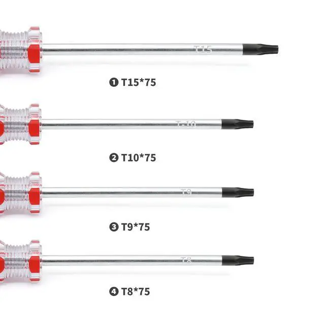 Alt view image 2 of 7 - 8 PCS 4 Sizes Magnetic Torx Screwdrivers Set,T8T9T10T15 Torx