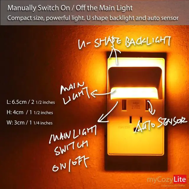 Alt view image 2 of 7 - Amber Night Light Plug in, Dual Light Modes Adjustable, Dusk to Dawn Sensor, Automatic ON Off, 2 Pack Night Lights Plug into Wall for Bedroom, Bathroom, Kitchen, Hallway, Stairway