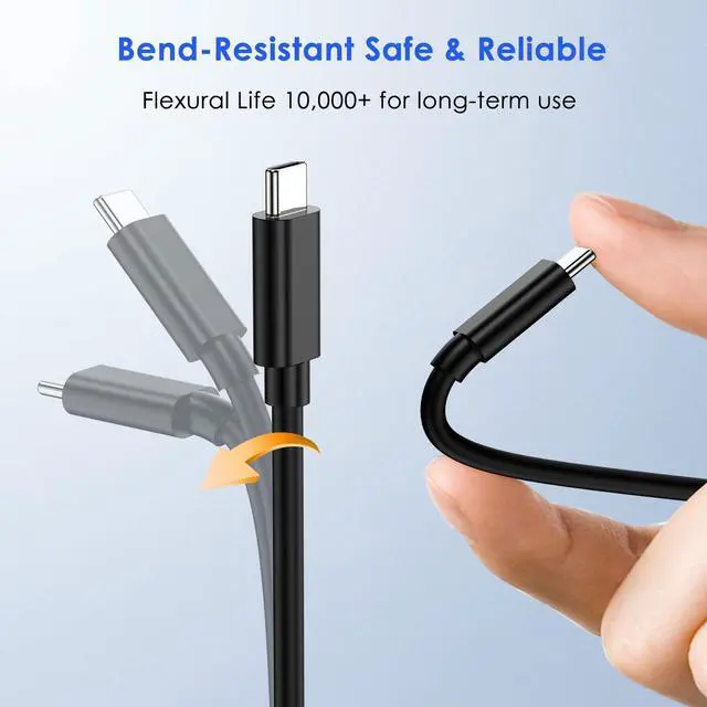 Alt view image 7 of 7 - USB C to USB C Cable (3.3FT, 2-Pack), Type C 60W Fast Charging Cable,10Gbps