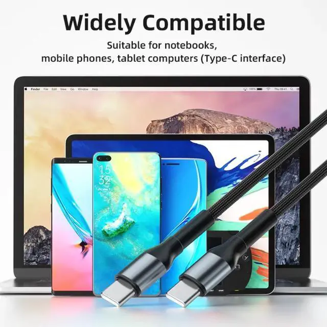 Alt view image 6 of 6 - USB-C to USB-C 60W Fast Charger Cable, 480Mbps Speed, USB-IF Certified, for Fast Charging Apple iPhone 16/15, iPad, MacBook, Samsung Galaxy, Tablets, Laptops, 2 Pack (Gray, 3 ft)