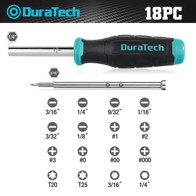 Alt view image 3 of 7 - Multi-Bit Screwdriver Set, 18-in-1 Precision T-Bar Repair Tool
