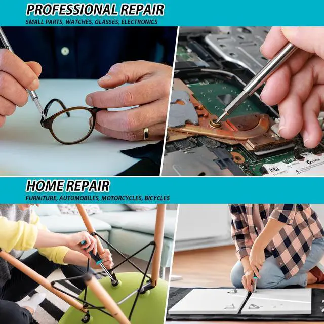 Alt view image 7 of 7 - Multi-Bit Screwdriver Set, 18-in-1 Precision T-Bar Repair Tool