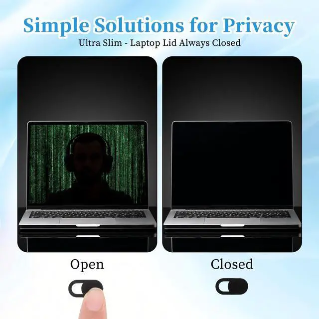 Alt view image 3 of 7 - Cover Slide, 0.023 Inch Ultra-Thin Universal Laptop Phone Camera Cover for Laptop, Computer, Phone Privacy Protection and Security Black