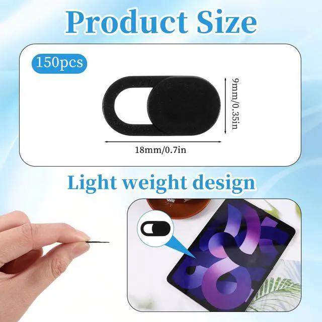 Alt view image 2 of 7 - Cover Slide, 0.023 Inch Ultra-Thin Universal Laptop Phone Camera Cover for Laptop, Computer, Phone Privacy Protection and Security Black