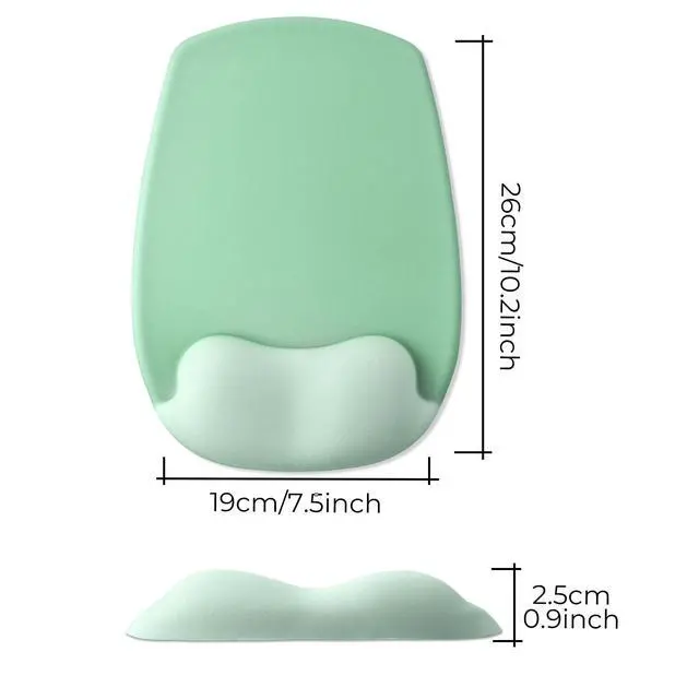 Alt view image 6 of 7 - Mouse Pad with Wrist Rest Support, Ergonomic Mousepad with Comfortable Gel Cushion, Gaming Mouse Pad with Smooth Lycra Surface & Non-Slip PU Base, for Home Office Computer Laptop, Green
