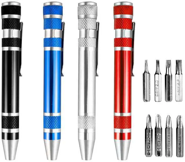 Main image of 4 PCS 8 In 1 Multitool Pen Screwdriver Mini Set Handy Tool, Magnetic Portable Screwdriver for Repairing Installing Hand Tool