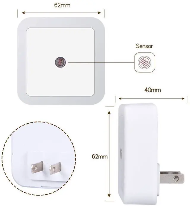 Alt view image 3 of 6 - Night Lights Plug into Wall,Dusk-to-Dawn Sensor with Automatically Turn on and Off Night Light Bedroom,Bathroom,Stairs,Warm, 4 Packs
