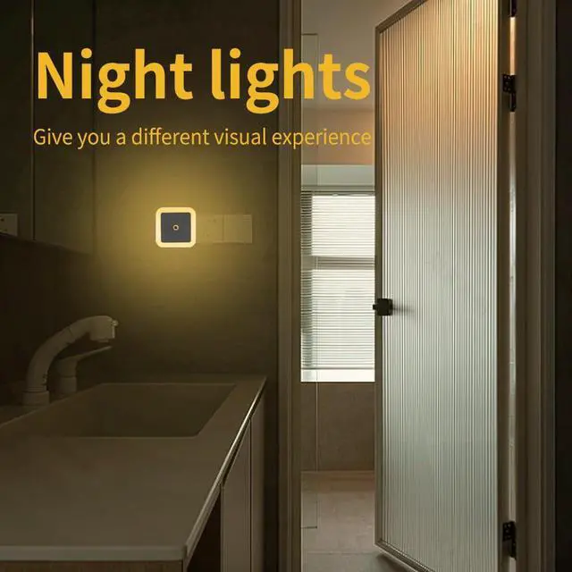 Alt view image 4 of 6 - Night Lights Plug into Wall,Dusk-to-Dawn Sensor with Automatically Turn on and Off Night Light Bedroom,Bathroom,Stairs,Warm, 4 Packs
