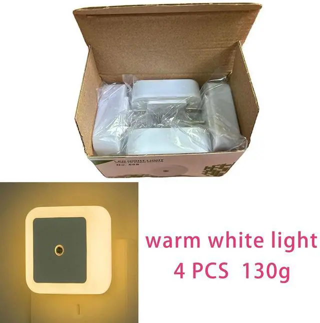 Alt view image 6 of 6 - Night Lights Plug into Wall,Dusk-to-Dawn Sensor with Automatically Turn on and Off Night Light Bedroom,Bathroom,Stairs,Warm, 4 Packs