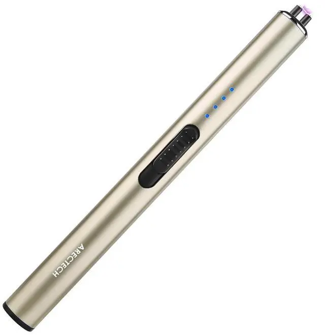 Main image of Electric Candle Rechargeable Lighter Arc Plasma Lighter for Candle Kitchen Camping Christmas Type-C Gold