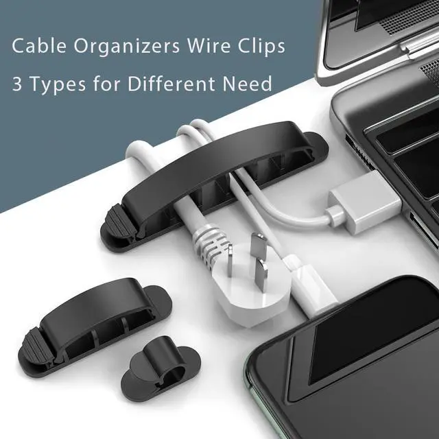Alt view image 3 of 7 - 34pcs Cord Management Organizer Kit, Reusable Cable Ties Wire Organizer Set with Self-Adhesive Cable Clips for Desk Computer TV Home Office