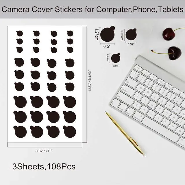 Alt view image 2 of 7 - 108 PCS Camera Cover Stickers