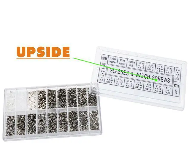 Alt view image 3 of 7 - 1000pcs Micro Eyeglass Sunglass Repair Screws, Nuts Assortment Stainless Steel Screws for Spectacles Watch with (Screwdriver)