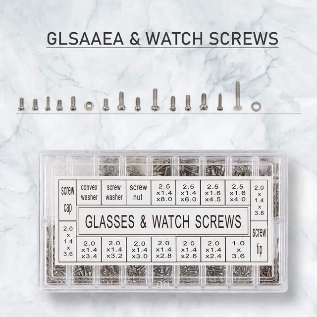 Alt view image 6 of 7 - 1000pcs Micro Eyeglass Sunglass Repair Screws, Nuts Assortment Stainless Steel Screws for Spectacles Watch with (Screwdriver)