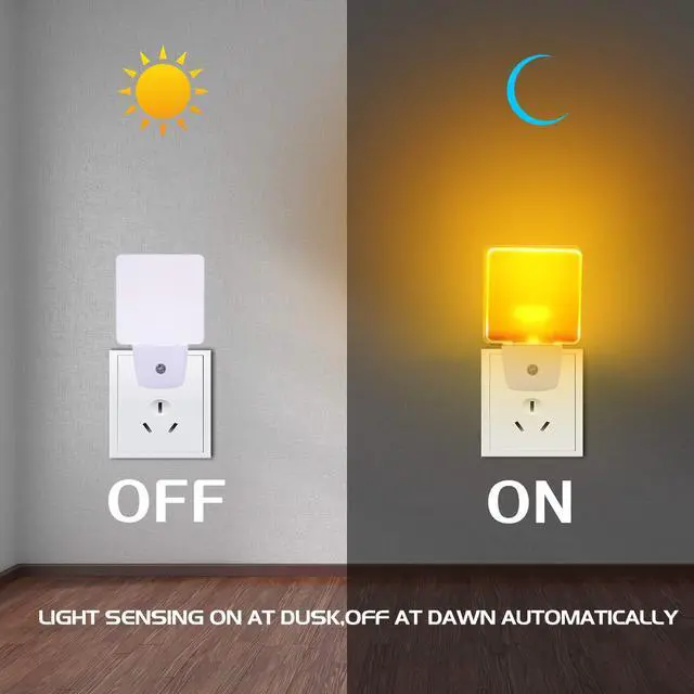 Alt view image 2 of 7 - Night Lights Plug into Wall, UL Listed Soft Warm Amber Color Dusk to Dawn Sensor Plug in Night Light for Baby, Kids, Adults, Bedroom, Hallway, Kitchen, Bathroom, Stairs 2 Pack