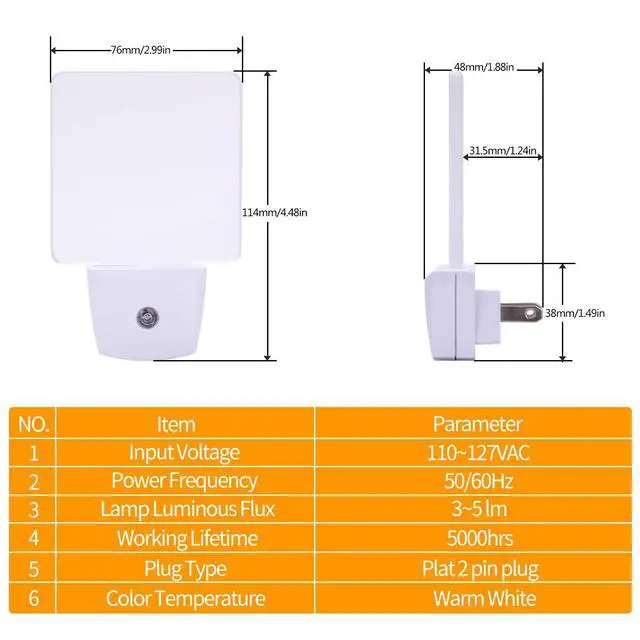 Alt view image 3 of 7 - Night Lights Plug into Wall, UL Listed Soft Warm Amber Color Dusk to Dawn Sensor Plug in Night Light for Baby, Kids, Adults, Bedroom, Hallway, Kitchen, Bathroom, Stairs 2 Pack