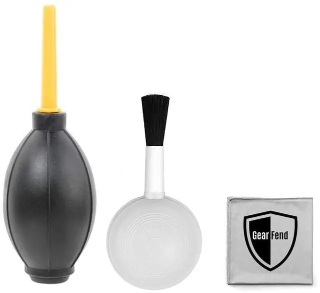 Main image of Dust Cleaner Kit Strong Cleaning Air Blower + Soft Brush Blower for Camera & Camcorder, Lens, LCD Screens, etc + Microfiber Cloth