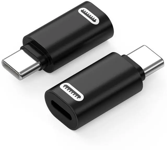 Main image of Lightning to USB-C Adapter for iPhone 17 Air 16 15, 2 Pack, Black PD