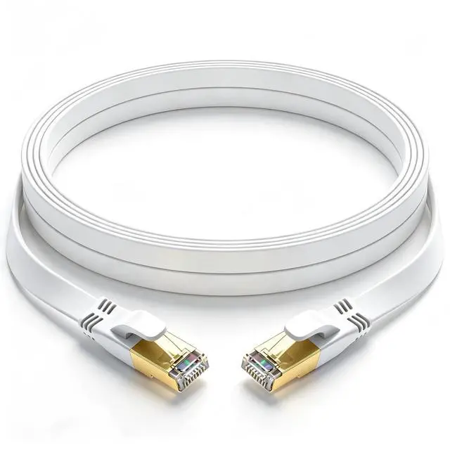 Main image of Cat 8 Ethernet Cable 20 FT, Outdoor&Indoor High Speed Heavy Duty Network LAN Internet Cable,SFTP Gold Plated RJ45 40Gbps 2000Mhz Patch Cord, for Modem/Router/Gaming,Faster Than Cat7/Cat6/Cat5-White