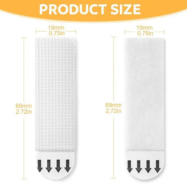 Alt view image 2 of 7 - Medium Picture Hanging Strips Heavy Duty,20-Pairs(40 Strips) Sticky Picture Hangers for Walls Hanging Without Nail,Damage Free No Nails Refill Adhesive Poster Frame Mounting, White