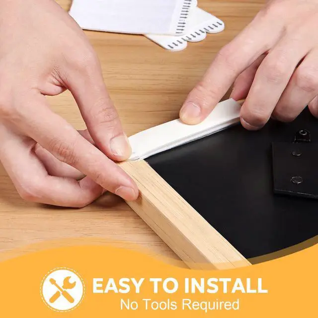 Alt view image 4 of 7 - Medium Picture Hanging Strips Heavy Duty,20-Pairs(40 Strips) Sticky Picture Hangers for Walls Hanging Without Nail,Damage Free No Nails Refill Adhesive Poster Frame Mounting, White