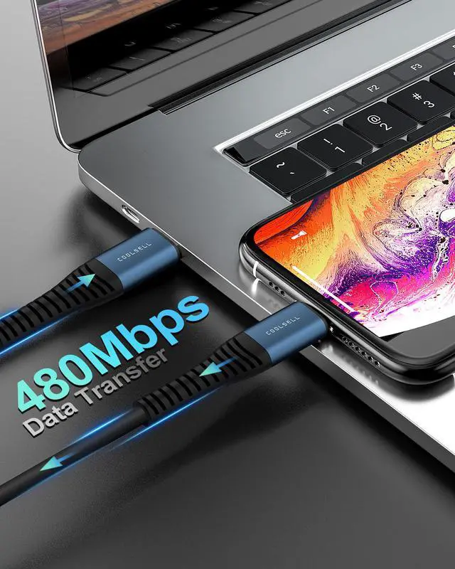Alt view image 6 of 7 - 1.5ft Short USB C Cable,3 Pack Silicone 60W Fast Charging Type-C Cable