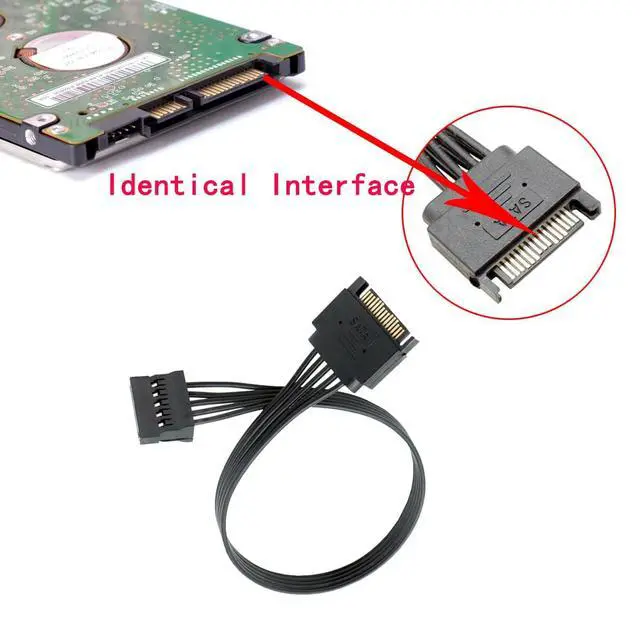Alt view image 3 of 5 - 15-pin SATA Power Extension Cable, 22 cm (Approx. 8.66 in), SATA Male-to-Female Cable, SATA Power Extension Cable (3-Pack)