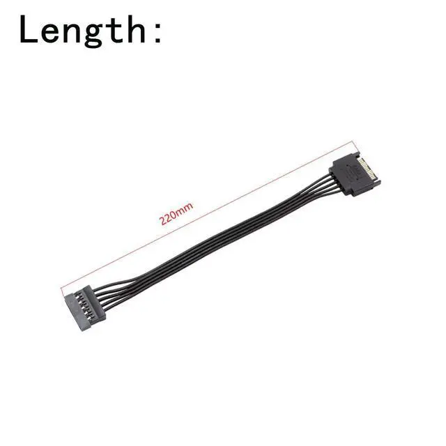 Alt view image 5 of 5 - 15-pin SATA Power Extension Cable, 22 cm (Approx. 8.66 in), SATA Male-to-Female Cable, SATA Power Extension Cable (3-Pack)