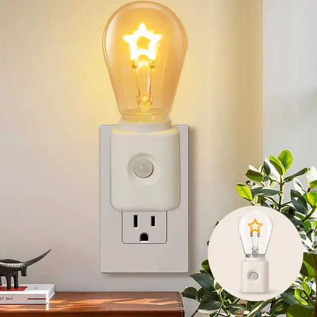 Main image of Night Light,Led Night Lights Plug in, Motion Activated Nightlights Bulb Plug into Wall, Warm White, Dusk to Dawn Sensor, Adjustable Brightness 10-100LM, for Bedroom