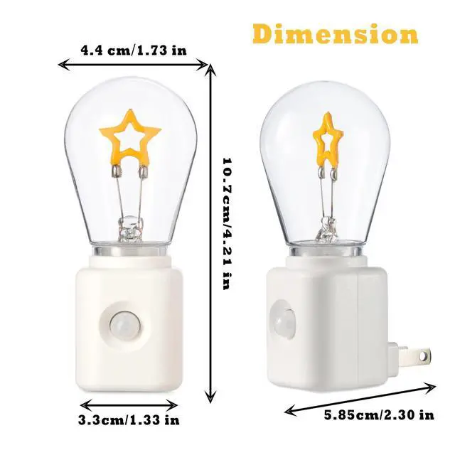 Alt view image 6 of 6 - Night Light,Led Night Lights Plug in, Motion Activated Nightlights Bulb Plug into Wall, Warm White, Dusk to Dawn Sensor, Adjustable Brightness 10-100LM, for Bedroom