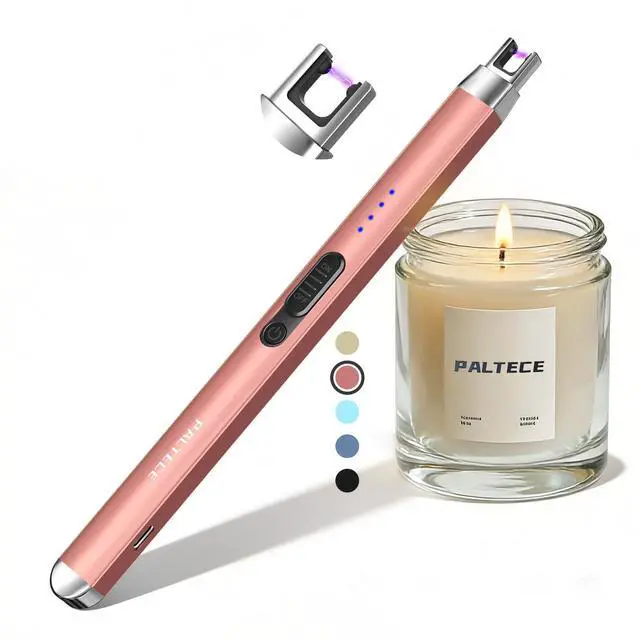 Main image of Upgraded Electric Lighter, USB C Rechargeable Flameless Plasma Arc Lighters with LED Display, Windproof Candle Lighter for BBQ Camping Kitchen, Safety Lock, Gifts for Men Women (Rose Gold)