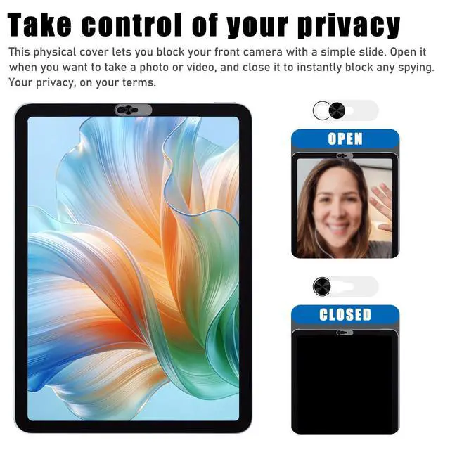 Alt view image 2 of 7 - Privacy Camera Cover,Webcam Cover Compatible for iPad/iPad Pro/iPad Air/iPad mini/Galaxy Tab S11/Galaxy Tab Sll Ultra,Protect Privacy and Security,Camera Slide Protection,2 Pack-Black