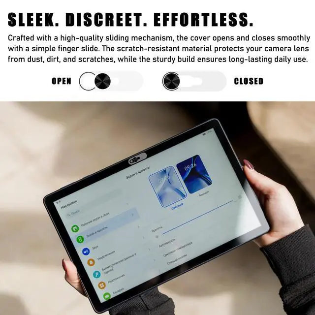 Alt view image 4 of 7 - Privacy Camera Cover,Webcam Cover Compatible for iPad/iPad Pro/iPad Air/iPad mini/Galaxy Tab S11/Galaxy Tab Sll Ultra,Protect Privacy and Security,Camera Slide Protection,2 Pack-Black