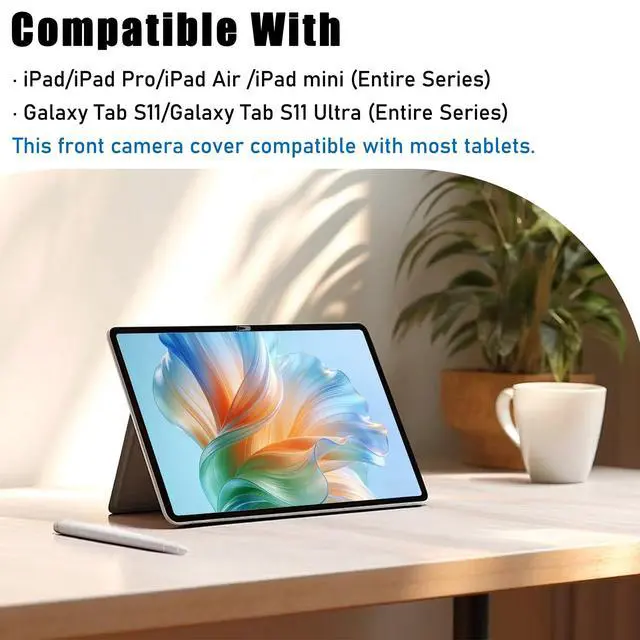 Alt view image 7 of 7 - Privacy Camera Cover,Webcam Cover Compatible for iPad/iPad Pro/iPad Air/iPad mini/Galaxy Tab S11/Galaxy Tab Sll Ultra,Protect Privacy and Security,Camera Slide Protection,2 Pack-Black