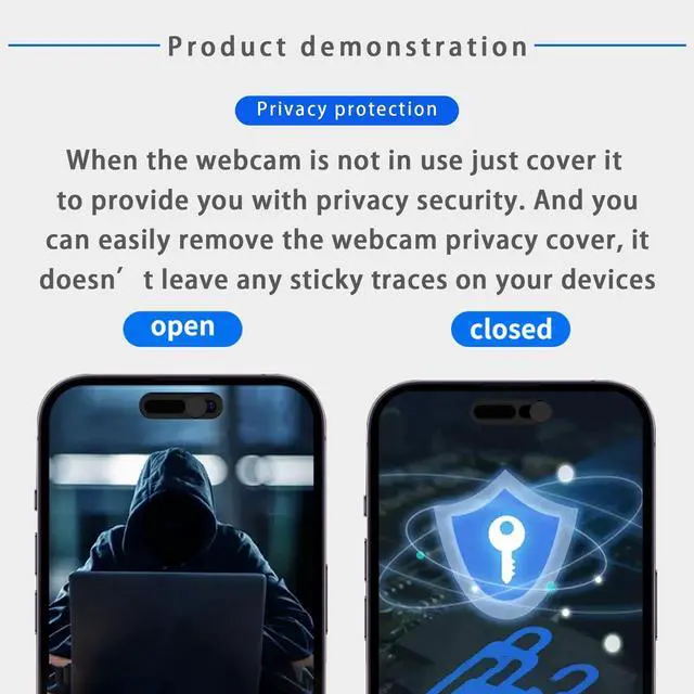 Alt view image 6 of 7 - Webcam Cover,Front Camera Cover Compatible for iPhone 15/15 Plus/15 Pro/15 Pro Max/14 Pro/14 Pro Max,Protect Privacy and Security,Not Affect Face ID, 2 Pack-Black